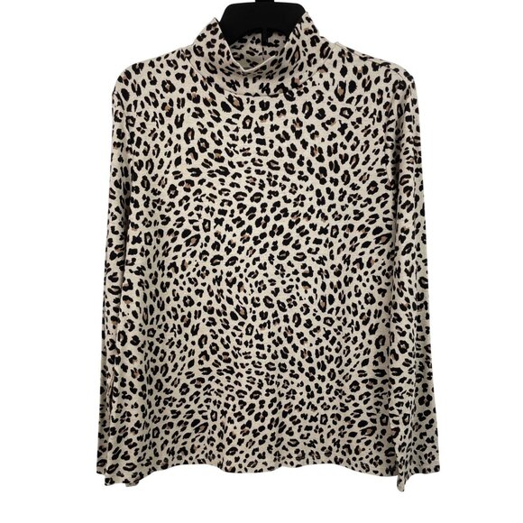 croft & barrow Tops - Croft & Barrow Animal Print Mock Neck Long Sleeve Top Womens Size XL